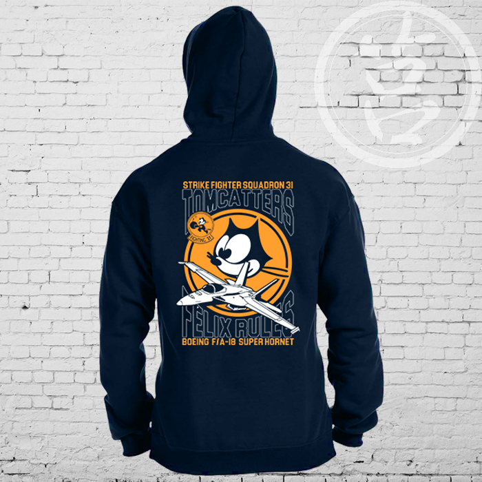 菲力猫战机卫衣秋冬兜帽