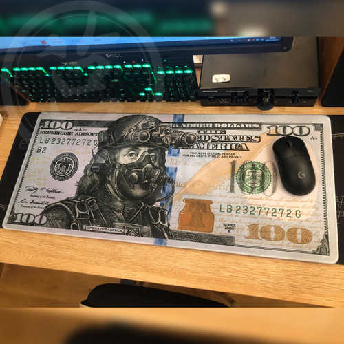 战术美金恭喜发财开运鼠标垫