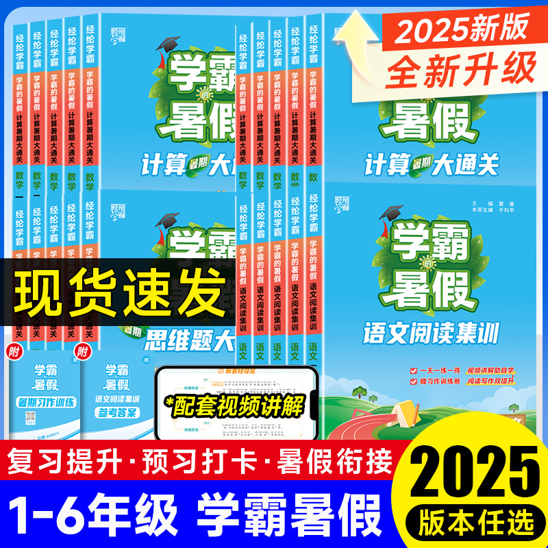 2025学霸的暑假一升二升三升四升五升六年级衔接作业人教通用版语文阅读集训 数学计算思维题大通关人教/苏教/北师版总复习预习SJ