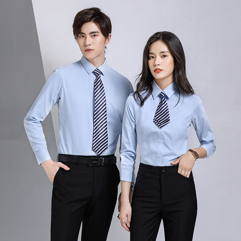 商务职业装通勤上班工作服长袖白衬衫加厚保暖加绒衬衣女秋冬装