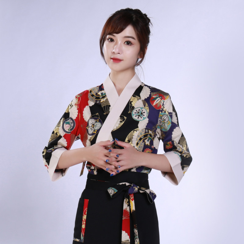 日本料理店女服务员迎宾工作服和风日料店日式拉面寿司店春季工衣