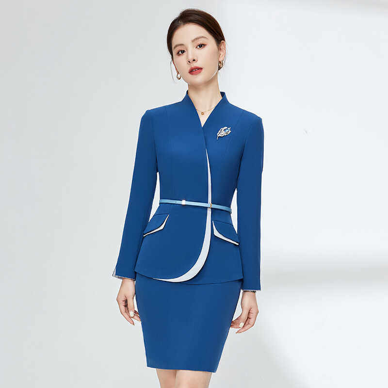 职业套装女春秋装酒店前台售楼部珠宝店美容院2024新款高端工作服