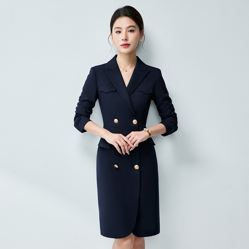 职业装西装领连衣裙售楼部工作服