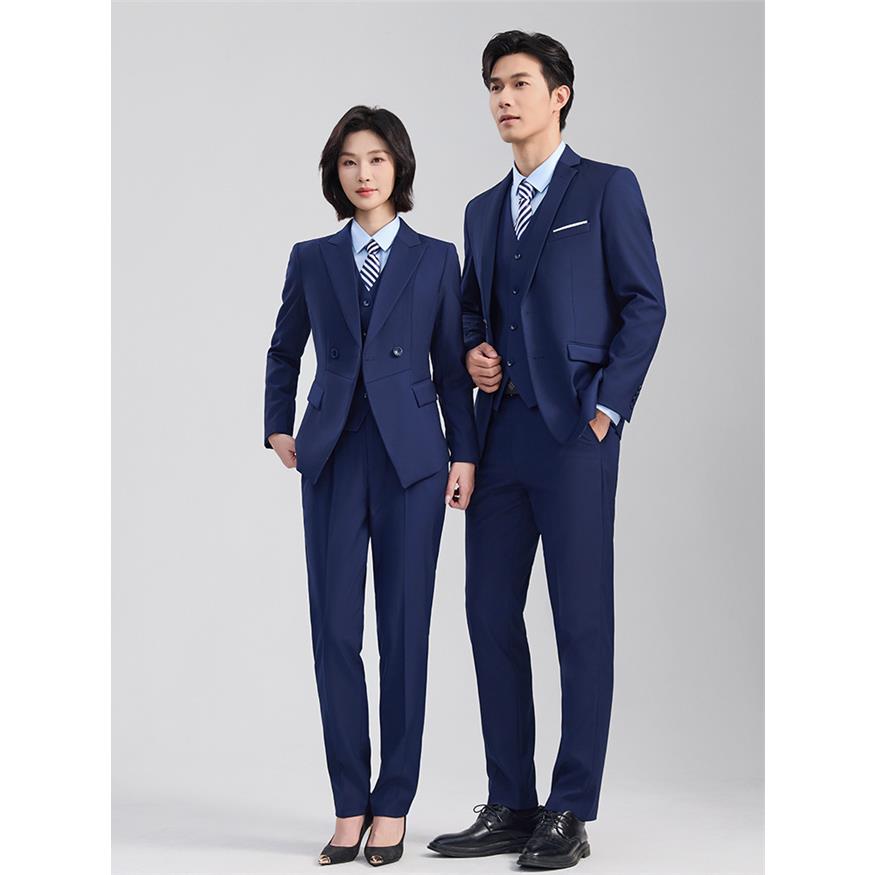 商务风男女同款西服套装秋季职业装正装售楼部物业4S店工作服西装