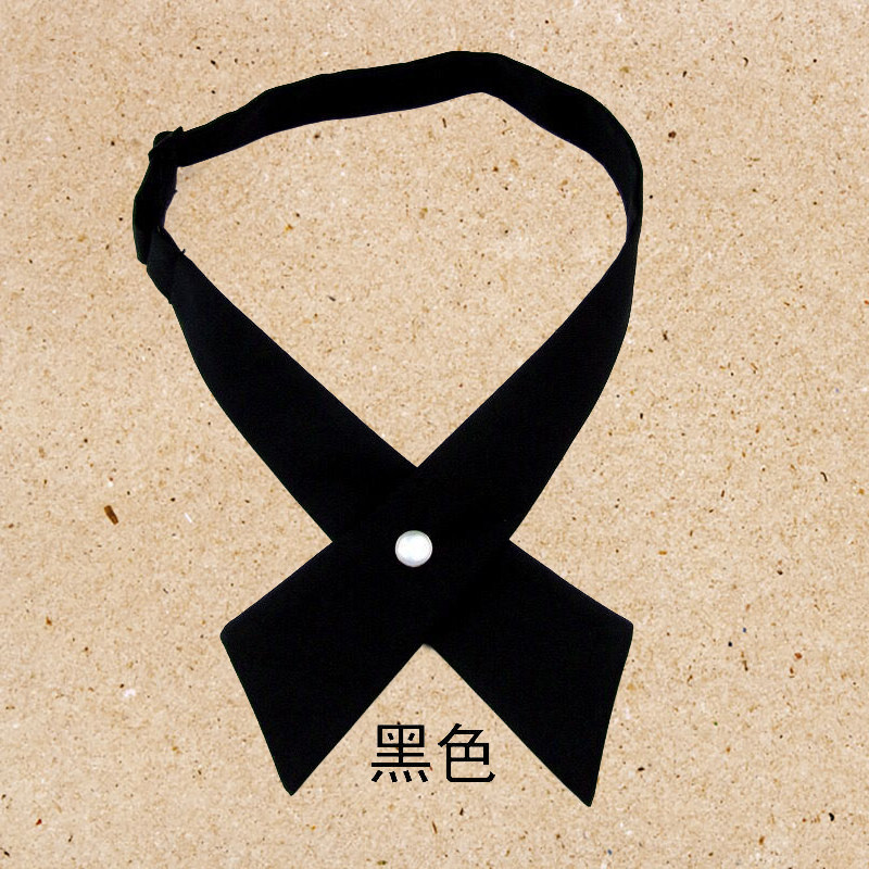 十字交叉jk制服领结黑色图片