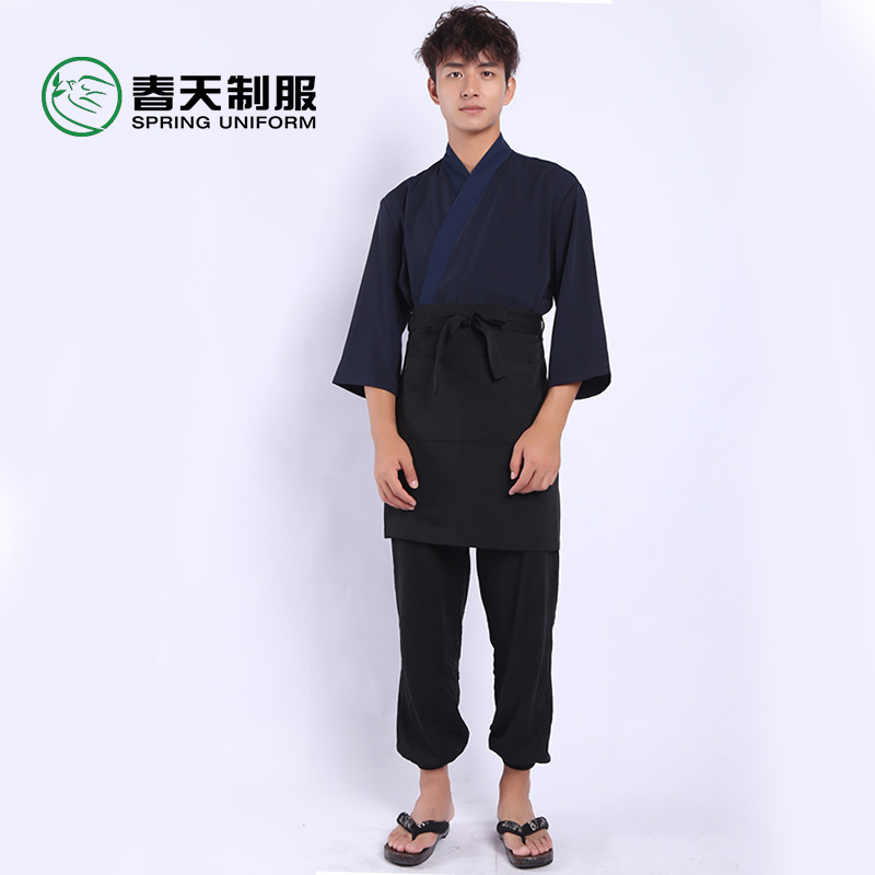 春季日本料理店男厨师服和服日式和风寿司店铁板烧居酒屋工作服