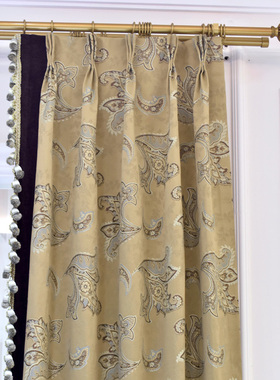 圣奇尼佩斯里高端窗帘布奢华客厅美式提花别墅豪宅会所进口遮光