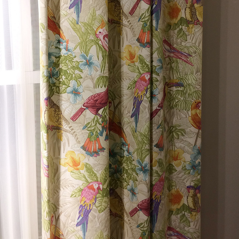 鹦鹉花鸟全棉印花美国进口