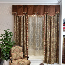美式窗帘客厅高档奢华窗帘欧式客厅奢华雪尼尔窗帘布提花窗帘定制