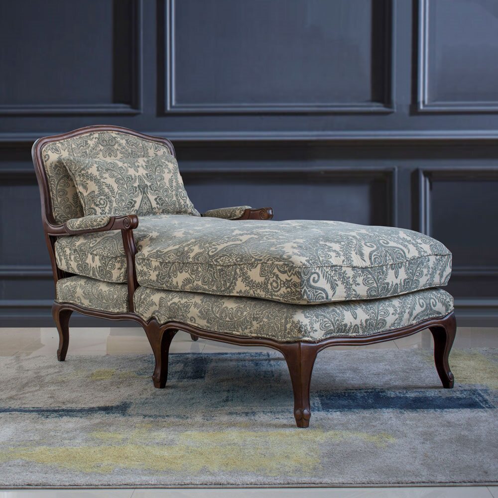 美式经典贵妃椅实木躺椅客厅卧室书房沙发椅进口加厚布艺羽绒软软