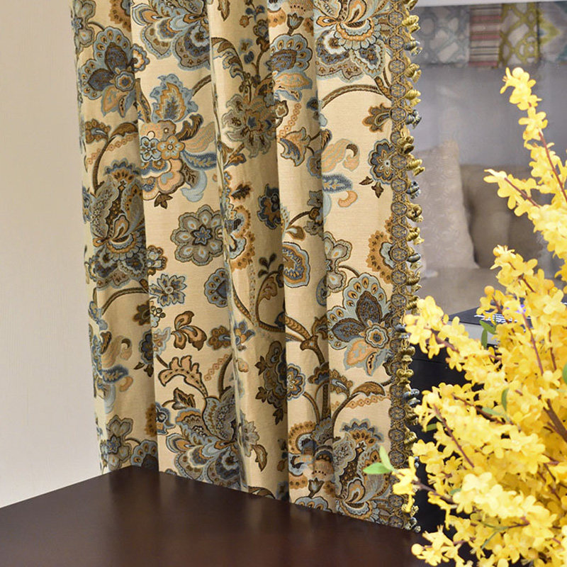芭芭拉美式窗帘定制双面提花宫廷复古奢华客厅卧室加厚窗幔帘头