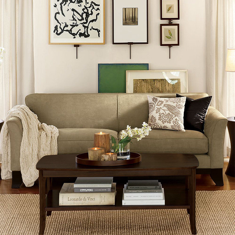 圣奇尼habor哈迪森布艺驼色简美小美风格家具客厅美式沙发house