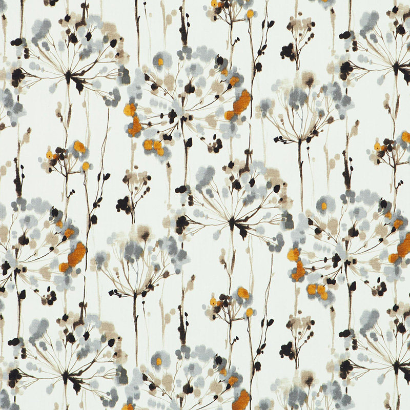 伊森艾伦美式水墨印花沙发布美国进口蒲公英植物花卉印染粉红纯棉