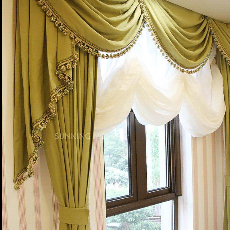 儿童房窗帘女孩公主风罗马帘纱帘土耳其亚麻奥地利帘美式升降帘