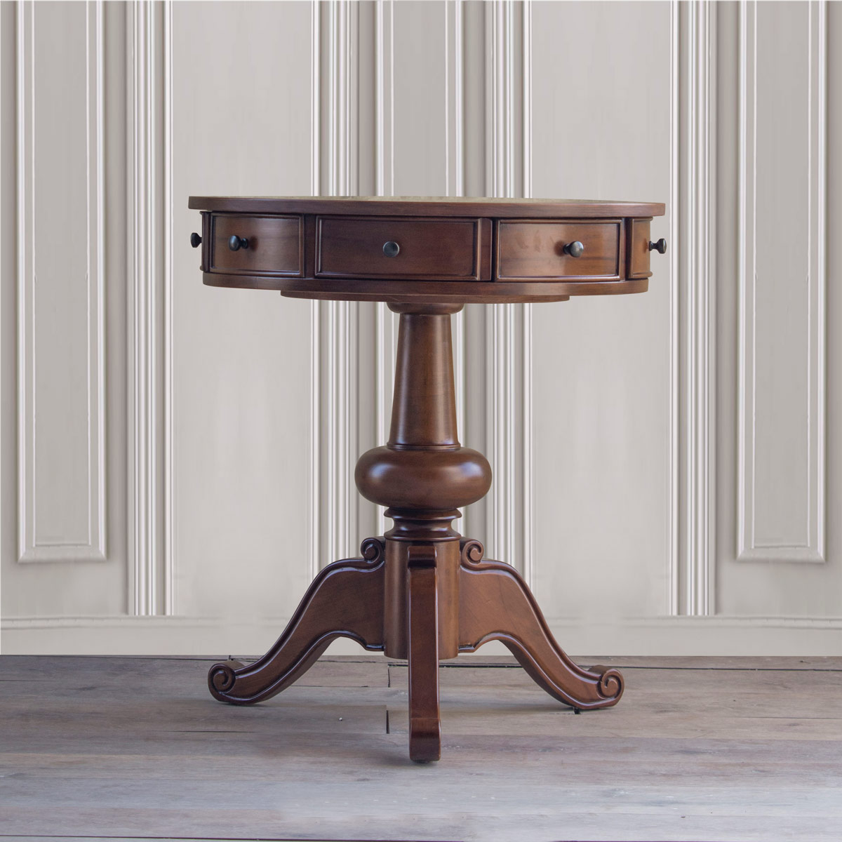 复古美式圣奇尼圆几边几实木定制