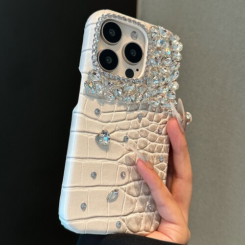 轻奢鳄鱼皮纹水钻iphone手机壳