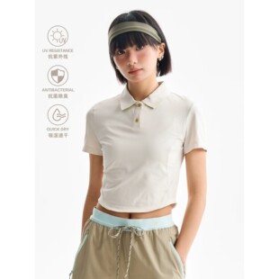 户外修身短款Polo衫女夏季2026新款5A抗菌小个子显瘦运