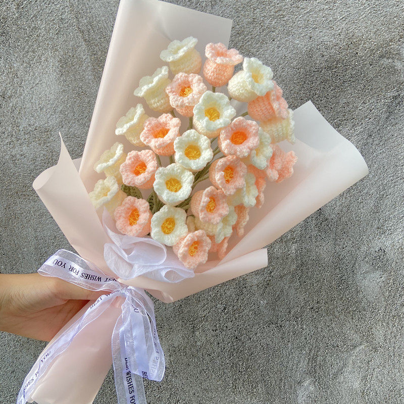 风铃花毛线手工编织花束材料包孕妈妈打发时间生日创意礼物永生花