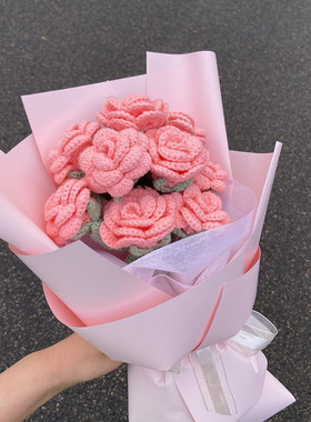 张小昕DIY手工编织玫瑰花束礼物