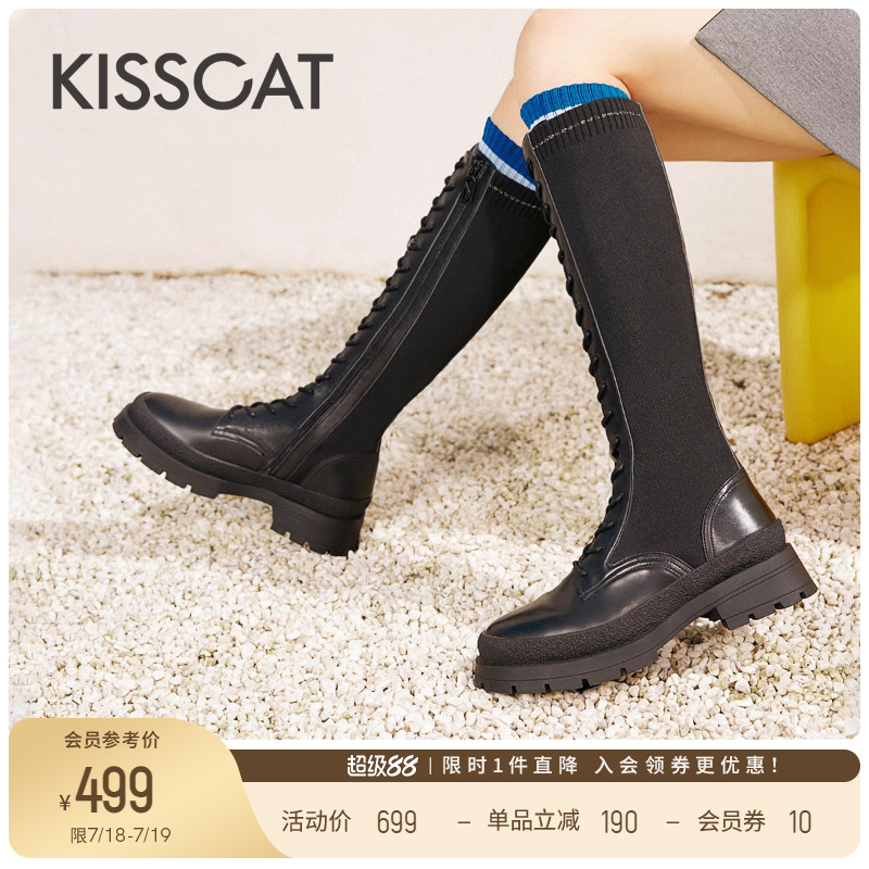冬季粗跟时装靴接吻猫炸街