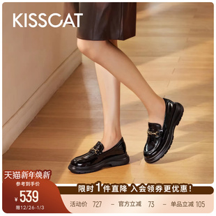 通勤增高英伦小皮鞋 乐福鞋 女厚底 小气囊 KISSCAT接吻猫