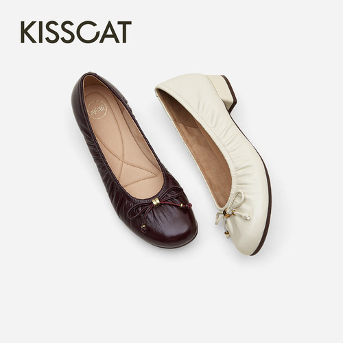 【好物体验专享】KISSCAT接吻猫[沙发故事]通勤舒适软底浅口单鞋