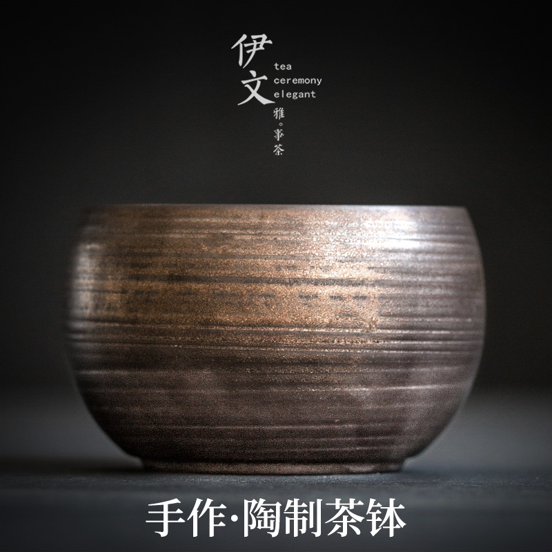 手作铁釉茶洗陶瓷建水茶具配件
