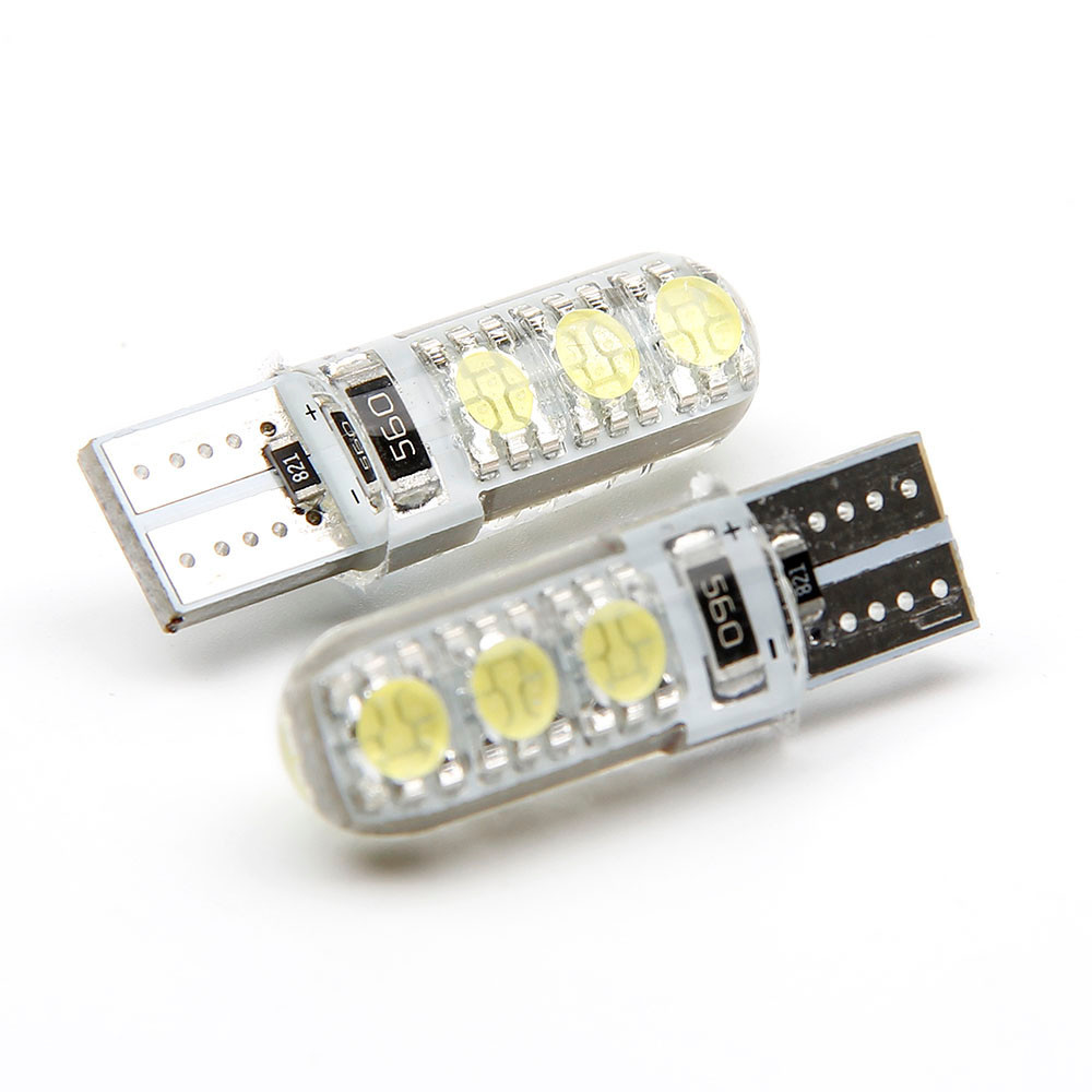 T10耐高温硅胶汽车LED灯泡/示宽灯/后备箱灯 W5W T10 5050 6SMD