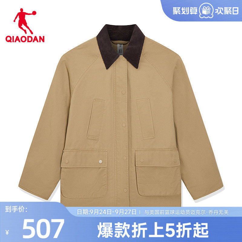 乔丹蓝精灵联名女加绒工装夹克