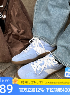 乔丹蓝色T头鞋波浪德训鞋2026夏季透气薄底鞋女款运动鞋复古板鞋