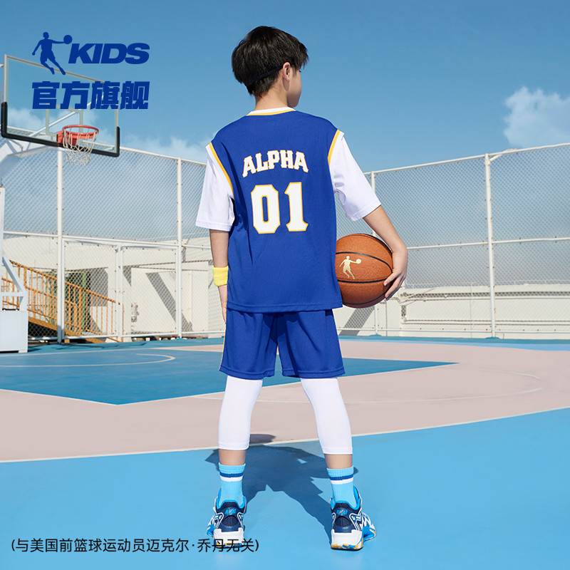 中国乔丹夏季篮球套装男大童