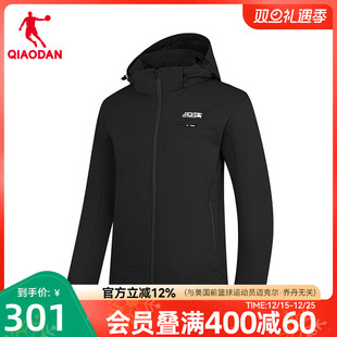乔丹经编绒风衣商场同款 男宽松加绒抗静电防泼水梭织 新款 2025冬季