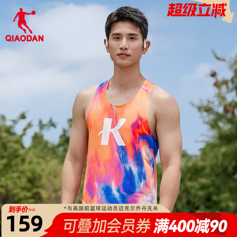 乔丹X强风吹拂跑步背心男士2025夏季新款速干透气运动满印无袖t恤