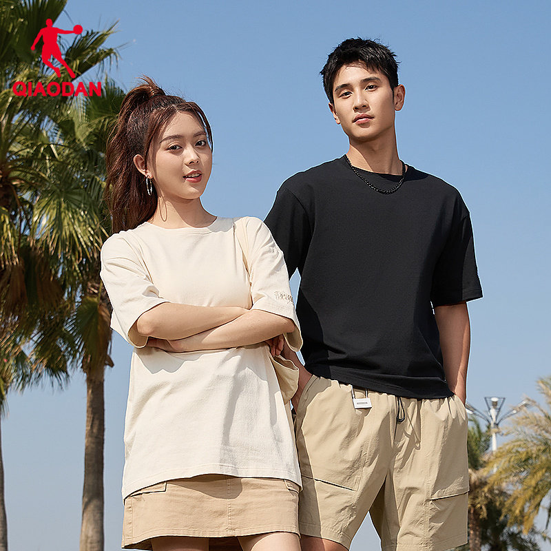 乔丹针织短袖T恤衫男女2026春季新款情侣纯色轻薄透气宽松休闲短t,运动服/休闲服装,运动T恤,淘宝优惠券,粉丝福利购,淘宝优惠卷