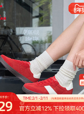 CC鞋丨乔丹复古红色T头鞋板鞋春季德训鞋女款情侣运动鞋男子厚底
