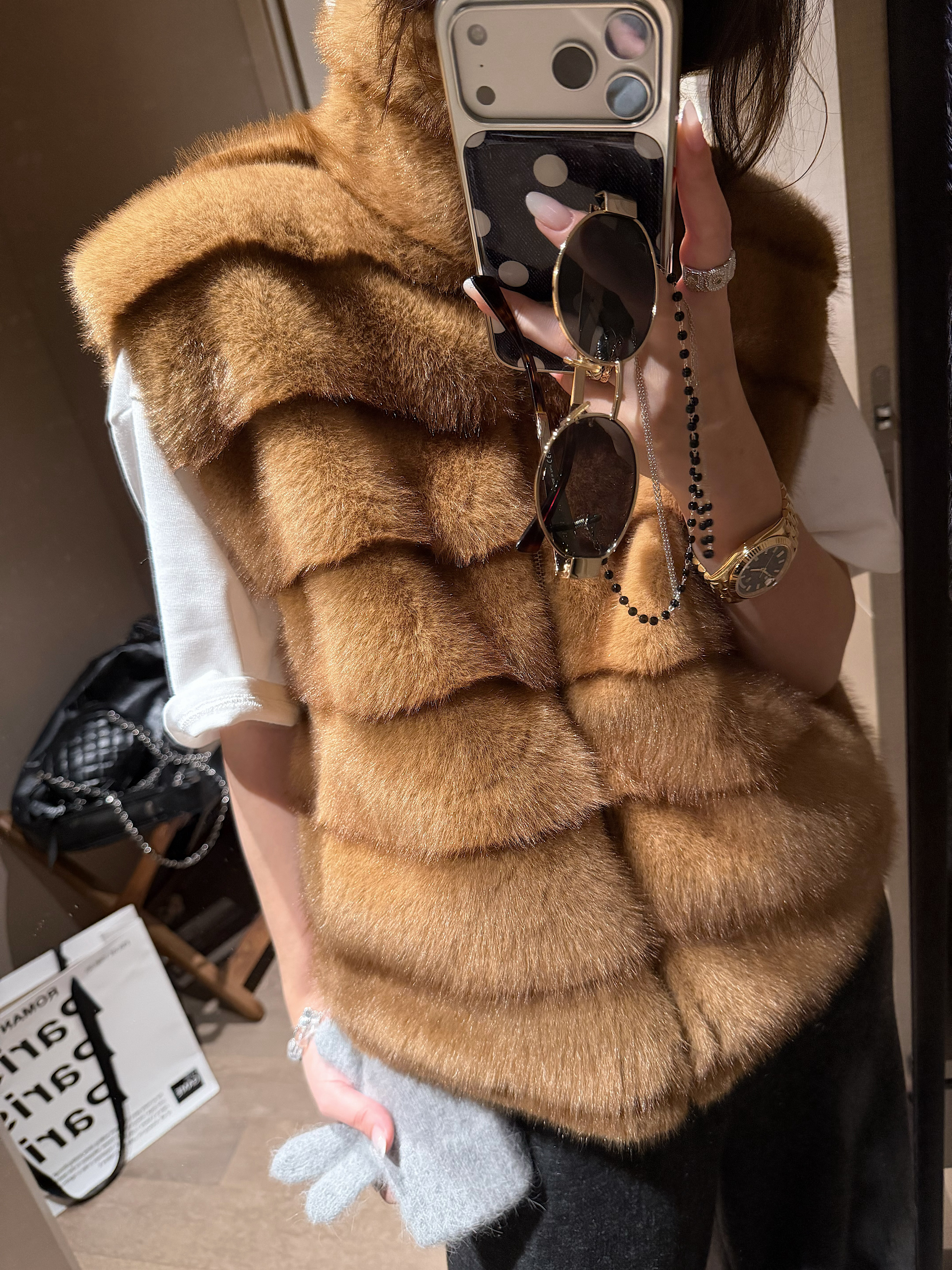 两面穿皮草马甲女冬季新款毛毛外套 一衣多穿宽松百搭加厚坎肩