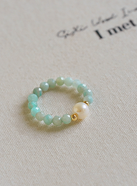 天然水晶石原创叠戴指环小众