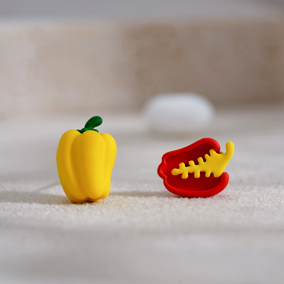 适合夏天的耳钉特别设计感小辣椒不对称耳饰糖果色青椒耳环女小众