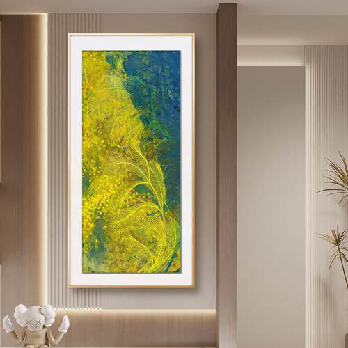 手绘油画客厅沙发背景墙玄关餐厅