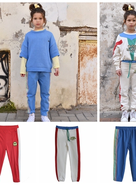 折 现货 法国 bandy button 秋冬儿童复古休闲收口松紧运动长裤子