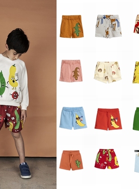 折 现货 mini rodini 春夏 儿童动物印花有机棉短卫裤 短裤不退换
