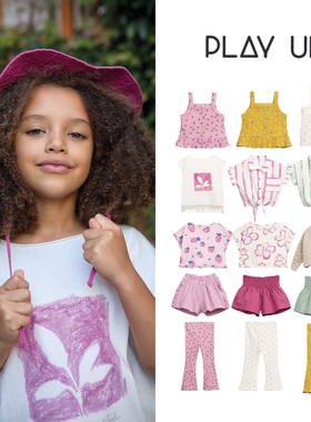 现货 葡萄牙 Play up 25ss春夏新款儿童舒适清新吊带上衣裤子