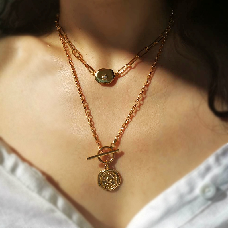 葡萄牙小众品牌复古ins印章项链