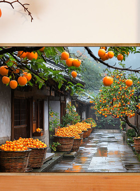 丰收季节 数字油画diy柿柿如意高级感治愈手工涂鸦填色摆件装饰画
