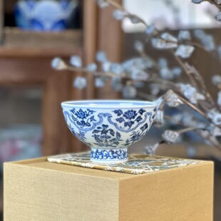 【元煦窑】青花 十果云间高足杯