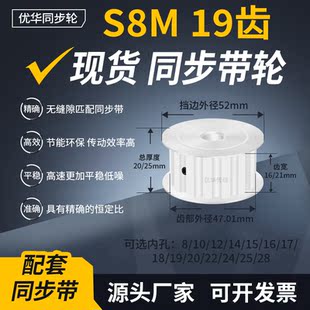 同步带轮S8M19齿AF型齿宽16/21内孔8101214151719205齿轮带同步轮