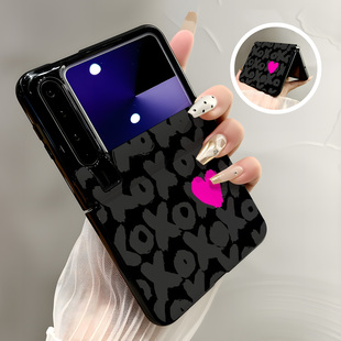 热瓜适用于华为PuraX手机壳新款 高档磁吸中轴皮纹折叠保护套典藏轻奢全包防摔套高级感质感创意xoxo粉色爱心