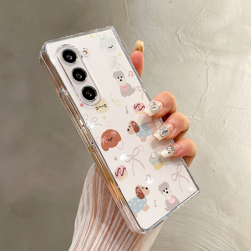 热瓜适用于三星GalaxyZFold7/6/5/4/3手机壳折叠保护套新款高档气质UV透明壳高级感全包防摔套蝴蝶结卡通狗狗