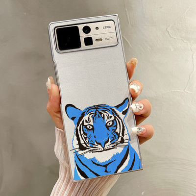 热瓜适用于小米MIXFold4/mixfold3/mixfold2手机壳折叠屏保护套新款高档气质银色油边全包防摔套可爱胖胖老虎