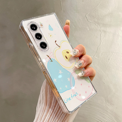 热瓜适用于三星GalaxyZFold7/6/5/4/3手机壳折叠屏保护套新款高档气质UV透明壳高级感全包防摔套彩色半透水果